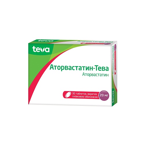 АТОРВАСТАТИН ТЕВА таб.20мг 30