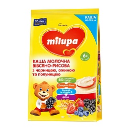 MILUPA каша молочна вівсяно-рисова 210г чорниця, ожина, полуниця