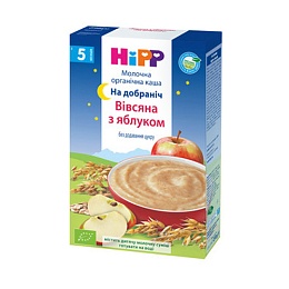 HIPP каша молочна ВІВСЯНА з яблуком НА ДОБРАНІЧ 250г 5+