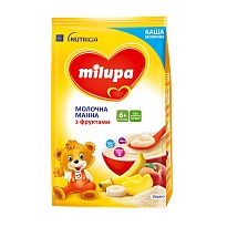 MILUPA каша молочна манна 210г фрукти