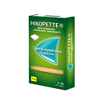 НІКОРЕТТЕ жув.гум. 4мг 30 (15х2) свіжі фрукти