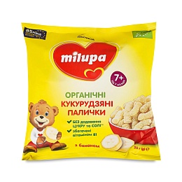 MILUPA палички кукурудзяні з бананом 20г 7+