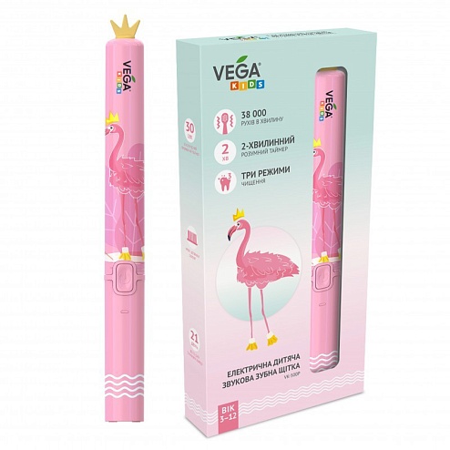 VEGA KIDS щітка зубна звукова, електрична VK-500P рожева